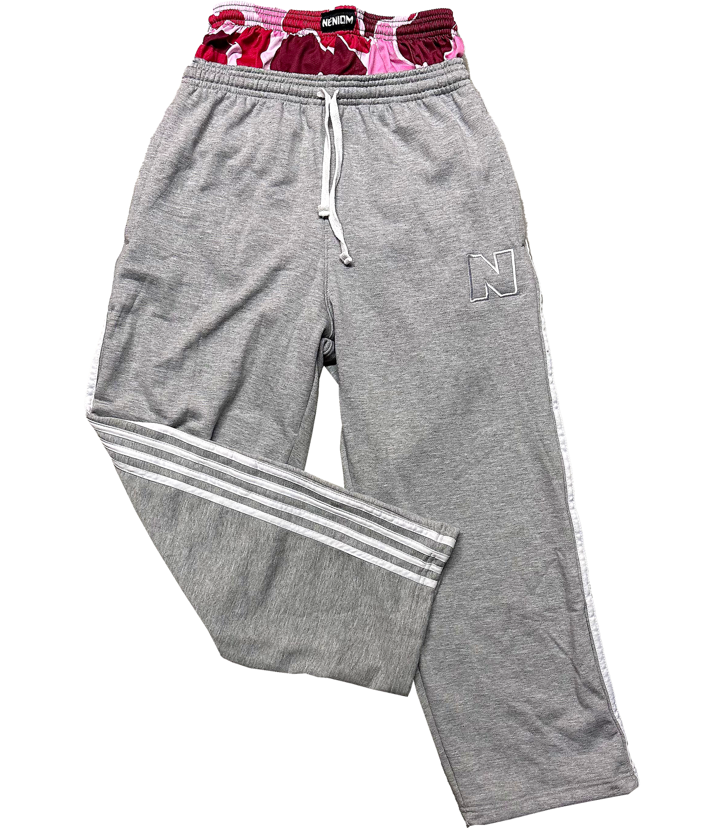 ★ LIMITED ★ 4 STRIPED SAGGING SWEATPANTS W PINK CAMO SHORTS