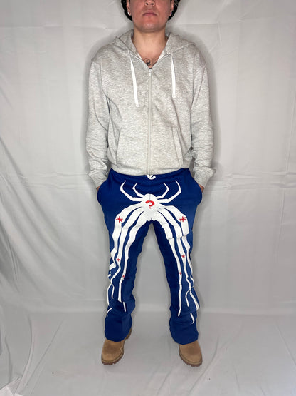 ★ LIMITED ★ Neniom Puff Printed Oversized Spider Flared Sweatpants BLUE