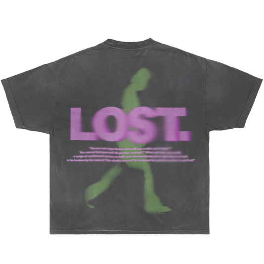 Camiseta gris teñida en prenda de Lost